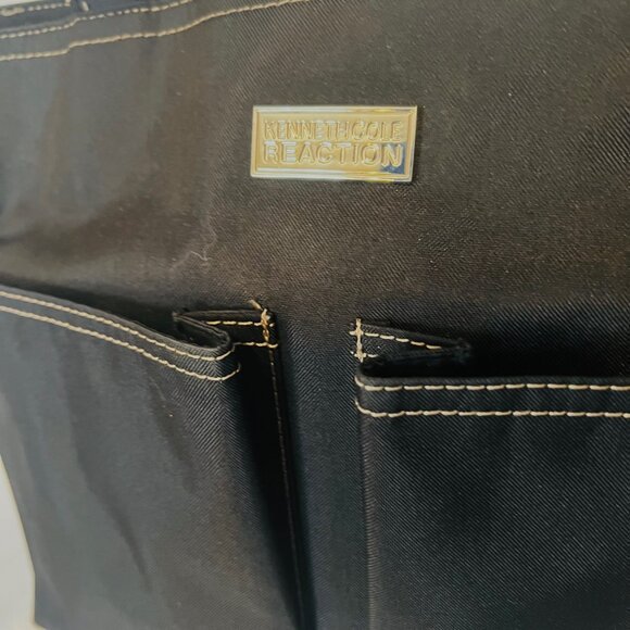 Kenneth Cole Reaction-Black Nylon Tote Purse-Easy Clean-Lots of Storage-Zip Up - Picture 9 of 15